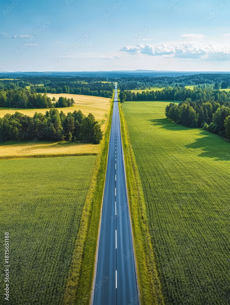 Fototapeta premium Farmland Scenery and Rural Landscape under a Clear Sky