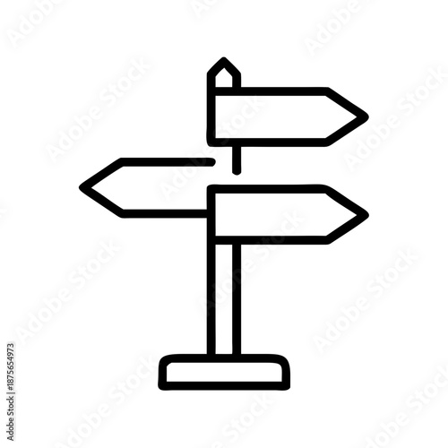 Directional signpost with multiple arrows pointing in different directions  