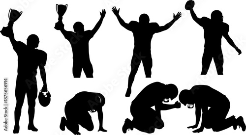 American Football  Players Vector Set