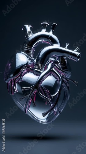 Futuristic heart design with neon highlights