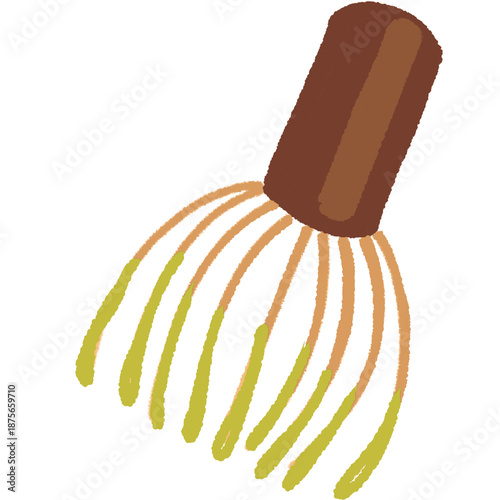 Matcha Whisk Hand Drawn Illustration Japanese Tea Ceremony