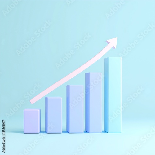 Free Download A vibrant bar chart displaying various data points, with a bold arrow ascending from the highest bar, symbolizing growth and progress in performance. - GFXLoad
