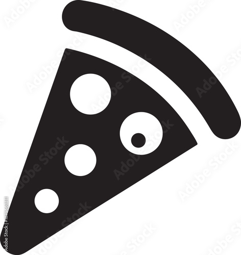 Pizza slice with pepperoni toppings simple flat design vector illustration food graphic
