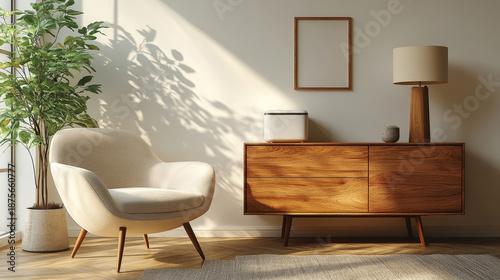 Modern minimalist home decor: a warm and comfortable living room.