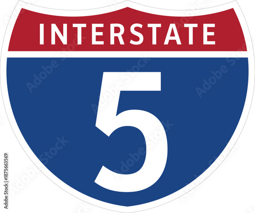 I-5, Interstate 5 Highway System Design Sign