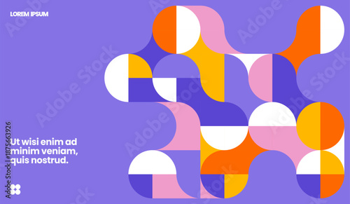 Wallpaper Mural Mosaic pattern with circles shapes. Abstract bauhaus geometric shapes with metaball fusion. Background design. Torontodigital.ca