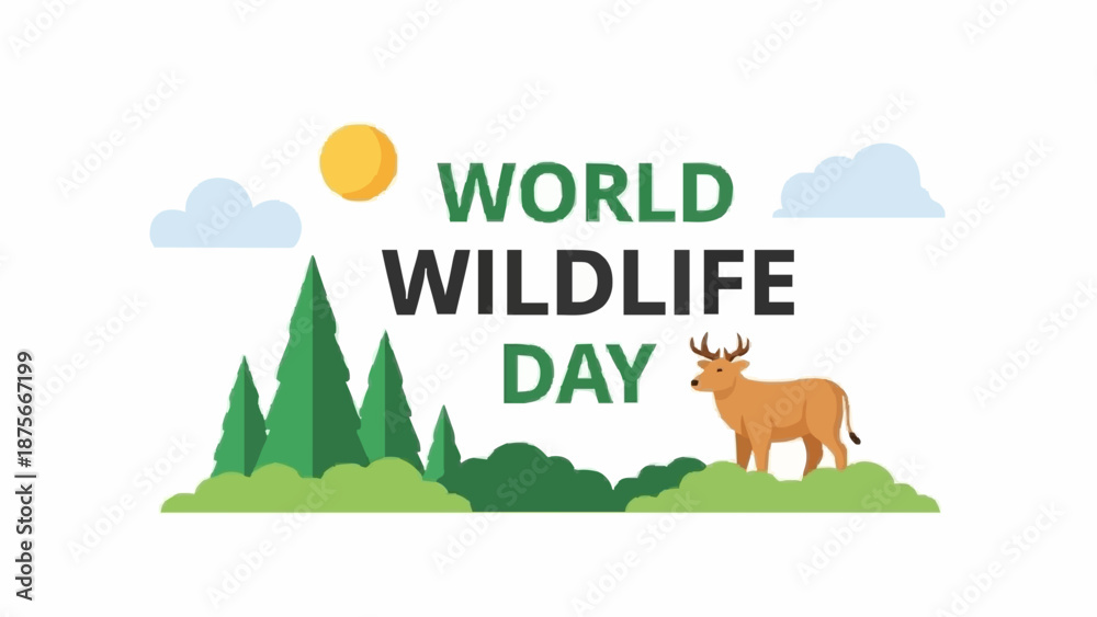 Naklejka premium World Wildlife Day card.