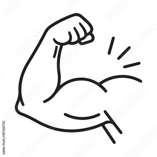 Strong Hand and Arm Muscle Outline Vector Symbol