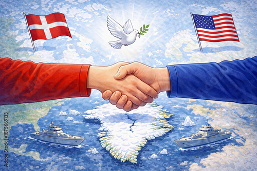 Geopolitical struggle for Greenland between America and Denmark.