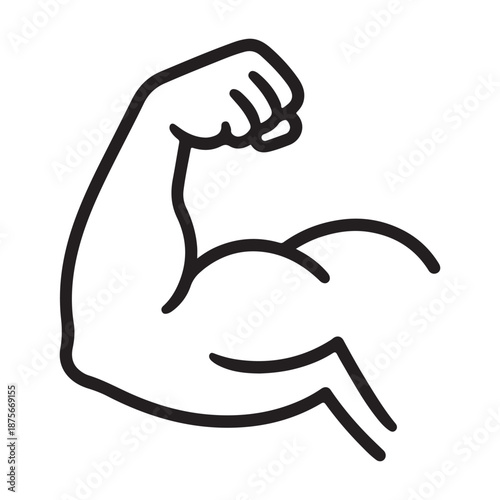 Strong Hand and Arm Muscle Outline Vector Symbol