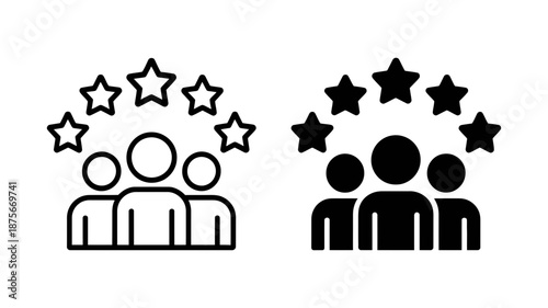 Five star rating icon representing customer feedback and quality service