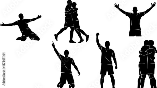 American Football Player Action Silhouettes