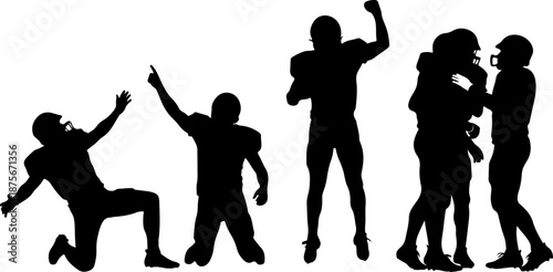 American Football Player Action Silhouettes