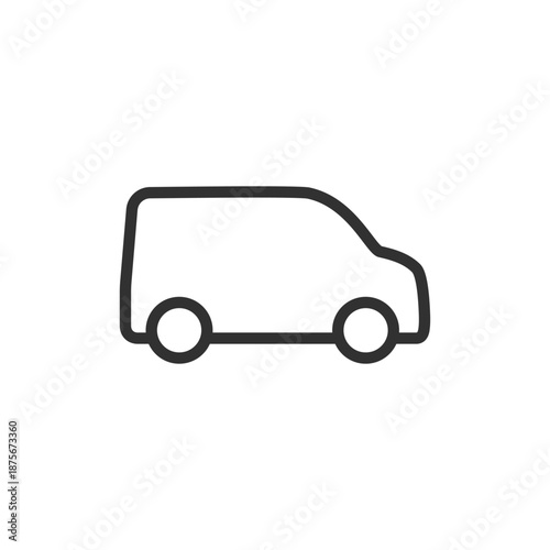 Delivery van, linear icon. Cargo transport and logistics service. Line with editable stroke.