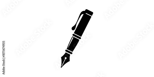 Close up of a fountain pen writing a swirling line on white paper