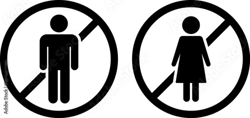 no man and woman symbols with red circle and line