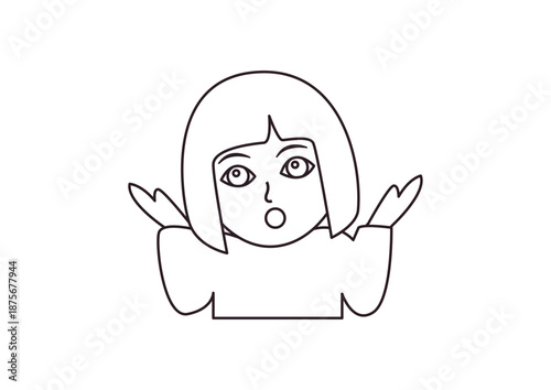Woman person shrugging shoulders I don't know clueless I don't care funny emoji symbol sign icon vector illustration isolated flat