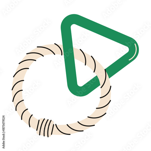 Dog rope toy. Cartoon cute doggy rubber and plush accessories, colorful flat ropes and chewing stuff for adult dogs and puppies. Vector pet shop illustration