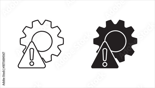 thin line failure Icon set, Symbol isolated wh kground. vector illustration. color editable