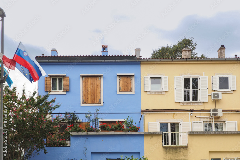 Fototapeta premium Colourful Buildings in Coastal Mediterranean Town