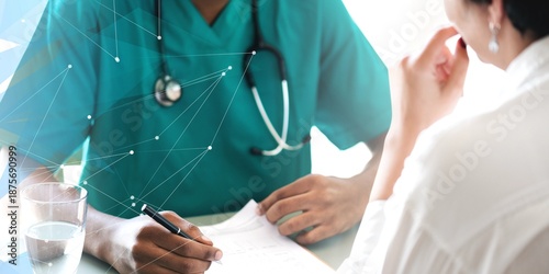 Doctor diagnose patient symptoms at the hospital