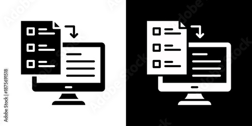 Data Entry Icon Set Vector Collection Style Glyph Isolated In Black And White