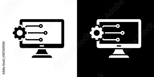 Digital Transformation Icon Set Vector Collection Style Glyph Isolated In Black And White