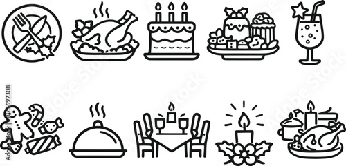 Celebratory dinner scene with Copilot_20260112_140458.eps elements, featuring food, cake, and festive decorations