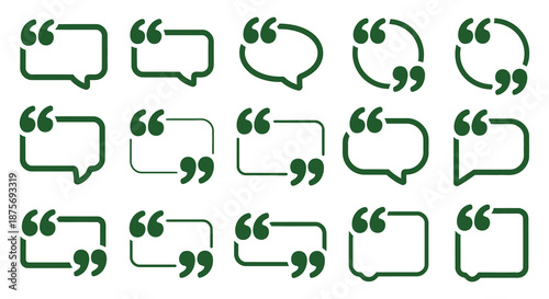 Green Quote Bubbles for Communication and Design