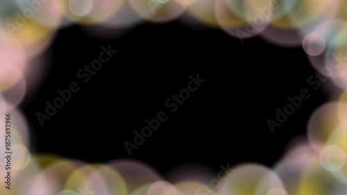 Animated Pastel Bokeh Bubble Frame with Transparent Center Overlay