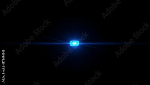 Celestial Emission in the Void: A vibrant, radiant blue light punctuates the endless black expanse, evoking feelings of cosmic mystery and ethereal beauty.