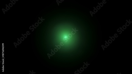Glowing Orb of Energy: A radiant emerald glow against a dark expanse suggests energy, mystery, and potential.