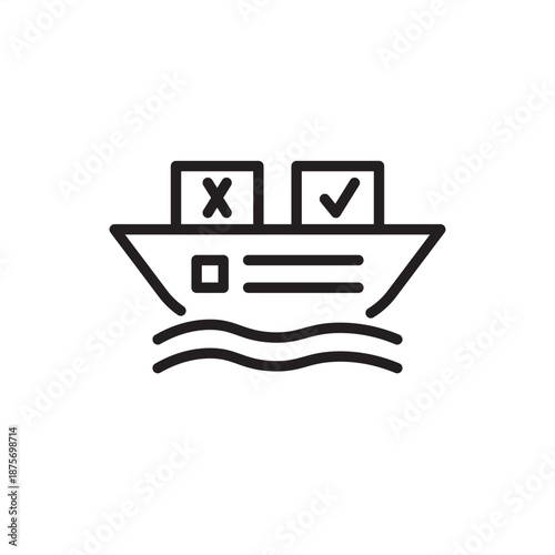 Cargo manifest icon symbolizing maritime inventory, freight documentation, and customs verification, representing ship loading lists, nautical logistics tracking, port compliance, and vessel audits.