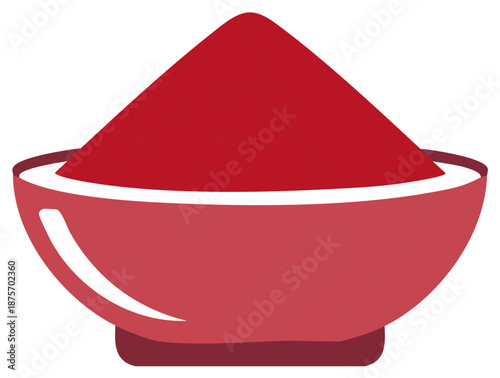 Bright red vibrant powder piled high in a decorative bowl for festive celebrations