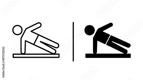 Illustrations of pushups and exercise poses for fitness routines