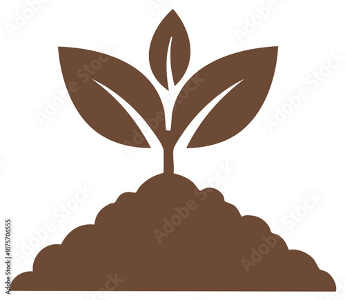 Sprout emerging from soil illustration, growth concept