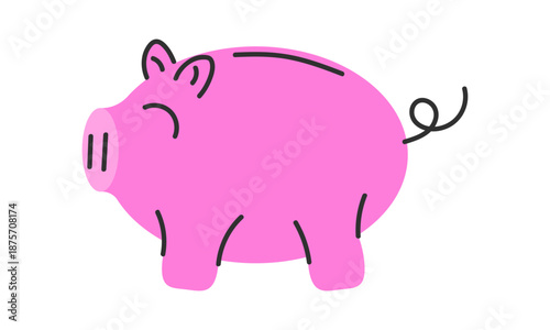 Piggy bank savings icon vector illustration
