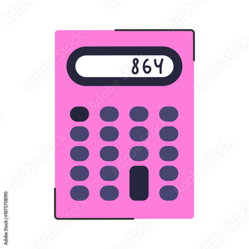 Pink calculator icon vector illustration