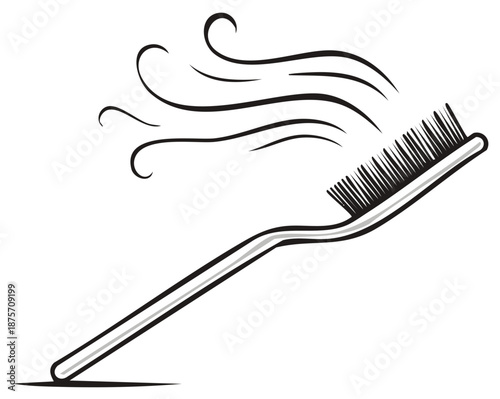Stylized hairbrush with flowing hair strands vector icon Simple logo for a beauty salon or hairdresser