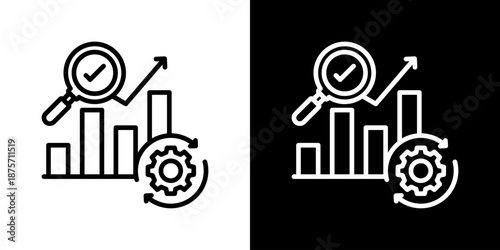 Analysis Icon Set Vector Collection Style Line Isolated In Black And White