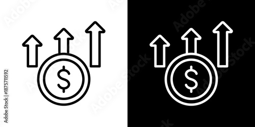 Revenue Icon Set Vector Collection Style Line Isolated In Black And White