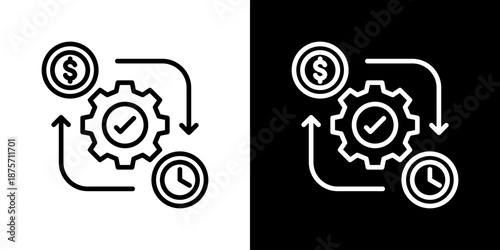 Efficiency Icon Set Vector Collection Style Line Isolated In Black And White