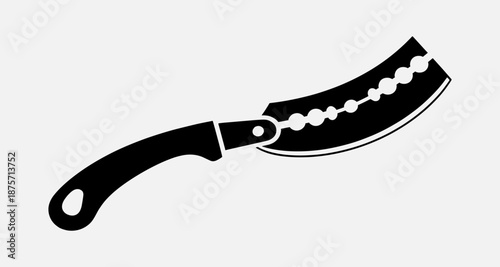 A black cleaver with a distinctive design is showcased against a clean white background