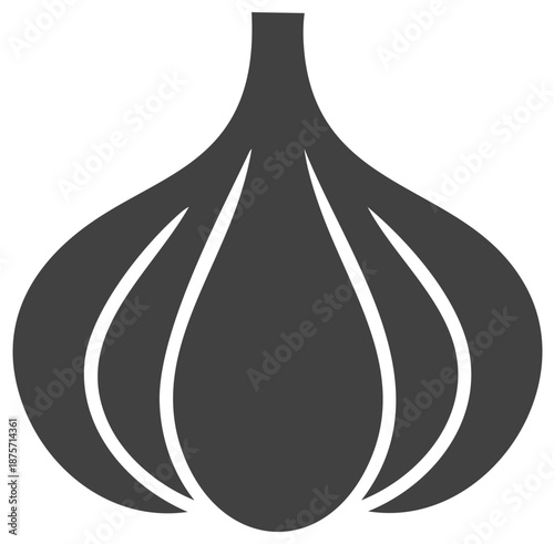 Stylized Garlic Icon Silhouette Vector Art