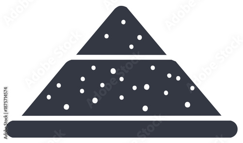 Stylized Powder or Granules Pile Icon - Abstract Particles Heap Illustration