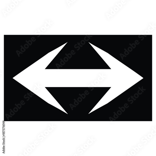 White arrow pointing both ways on black background for direction and navigation purposes