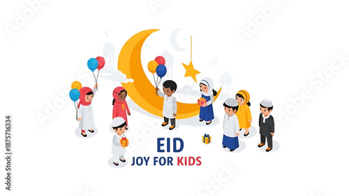 A happy business team of men, women, and kids celebrating a birthday together with teamwork and friendship in a fun cartoon style