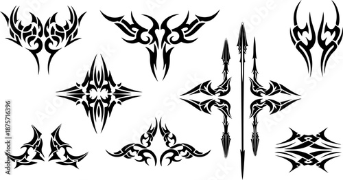 Tribal Tattoo Symbol Collection Set