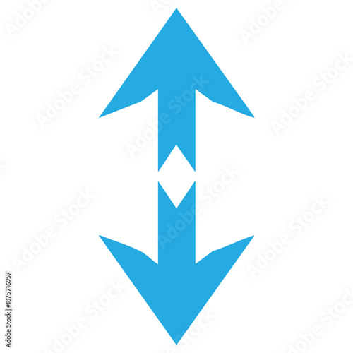 Blue arrows pointing up and down in opposite directions  double headed arrow symbol