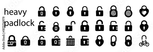 Heavy Duty Padlock and Security Lock Vector Icon